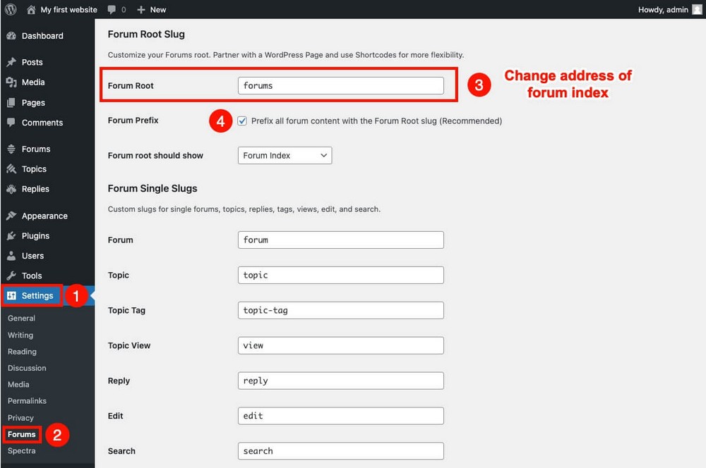 How To Create a Forum Website With WordPress (Beginner’s Guide) How to change forum index URL