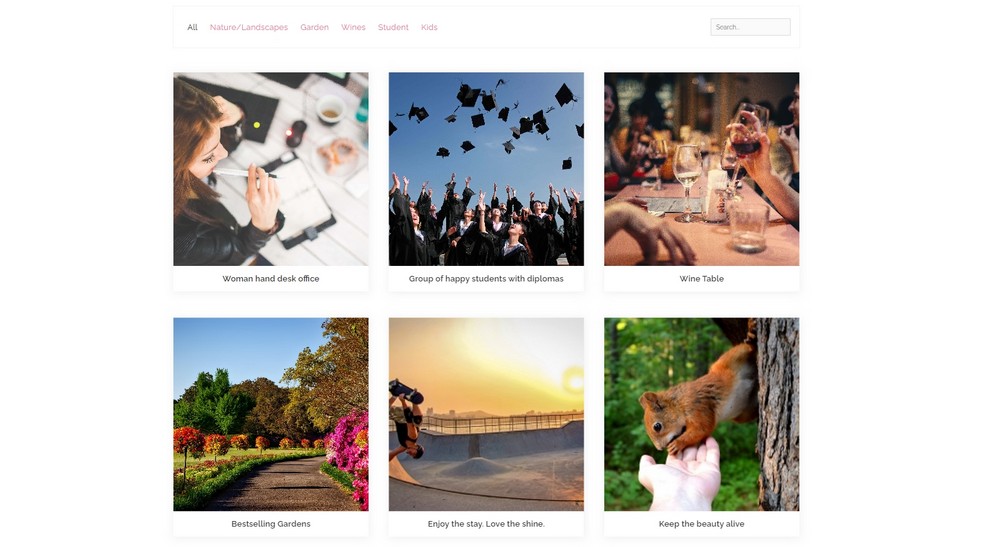 How To Create a Photography Website – Beginner's Guide image gallery sample on wpportfolio plugin
