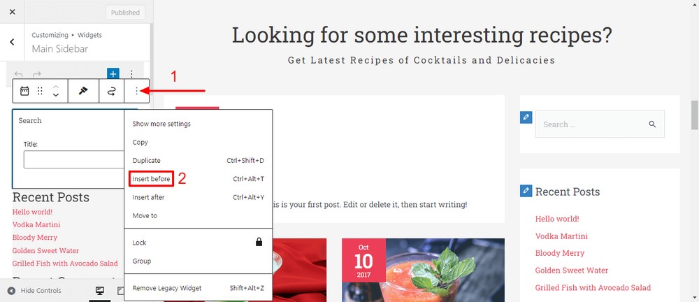 How To Create a Recipe Website in Under an Hour Insert a new block