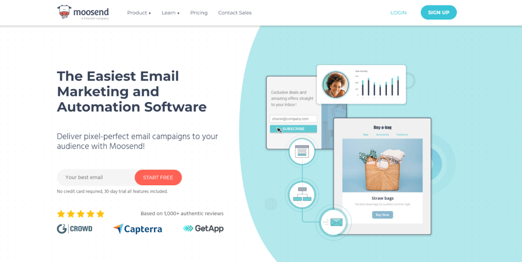 12 Best Email Marketing Platforms for WooCommerce Moosend Email Marketing Software 1024x515
