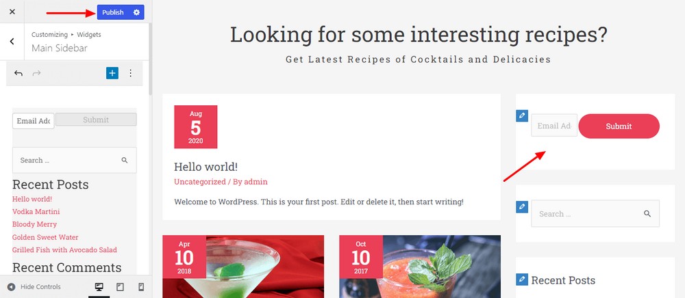 How To Create a Recipe Website in Under an Hour Publish the settings
