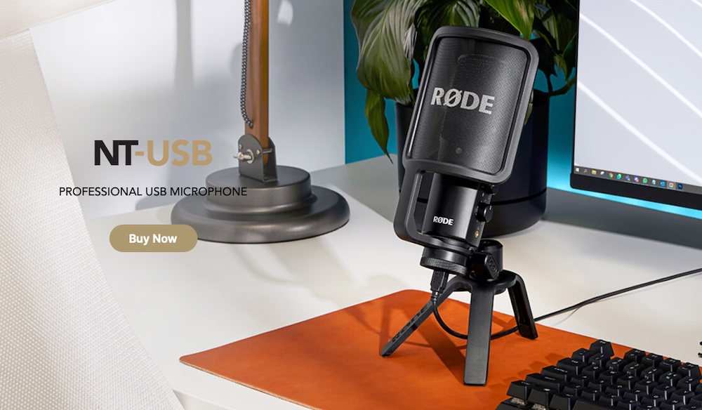How To Make a Podcast Website With WordPress Rode NT-USB microphone