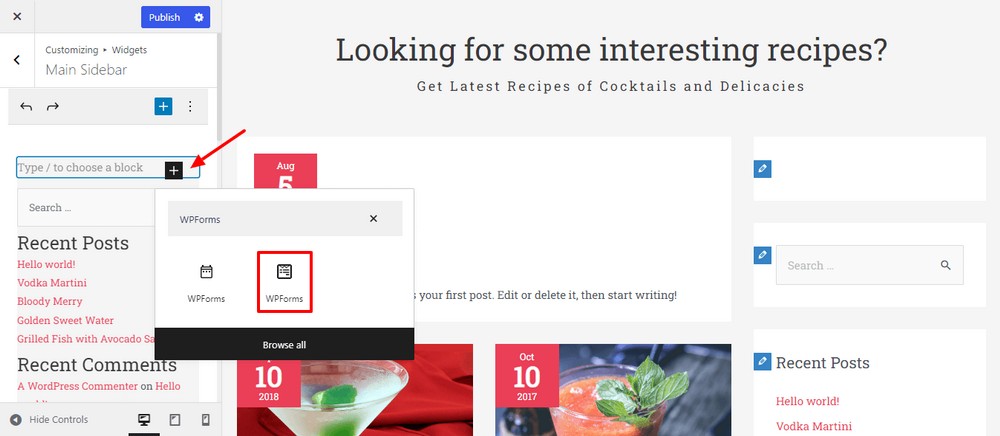 How To Create a Recipe Website in Under an Hour search WPForms block