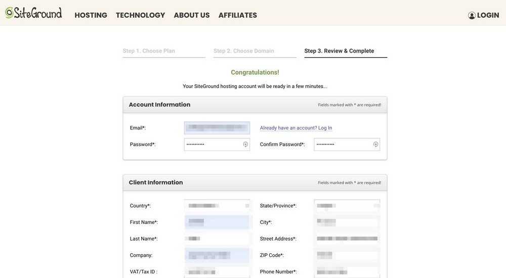 How To Create a Gym / Fitness Website (Step by Step Guide) Siteground purchase billing details