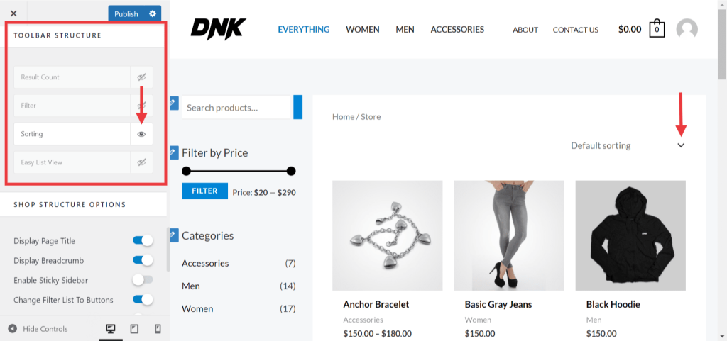 Structuring Shop WooCommerce Page Sorting 1024x481