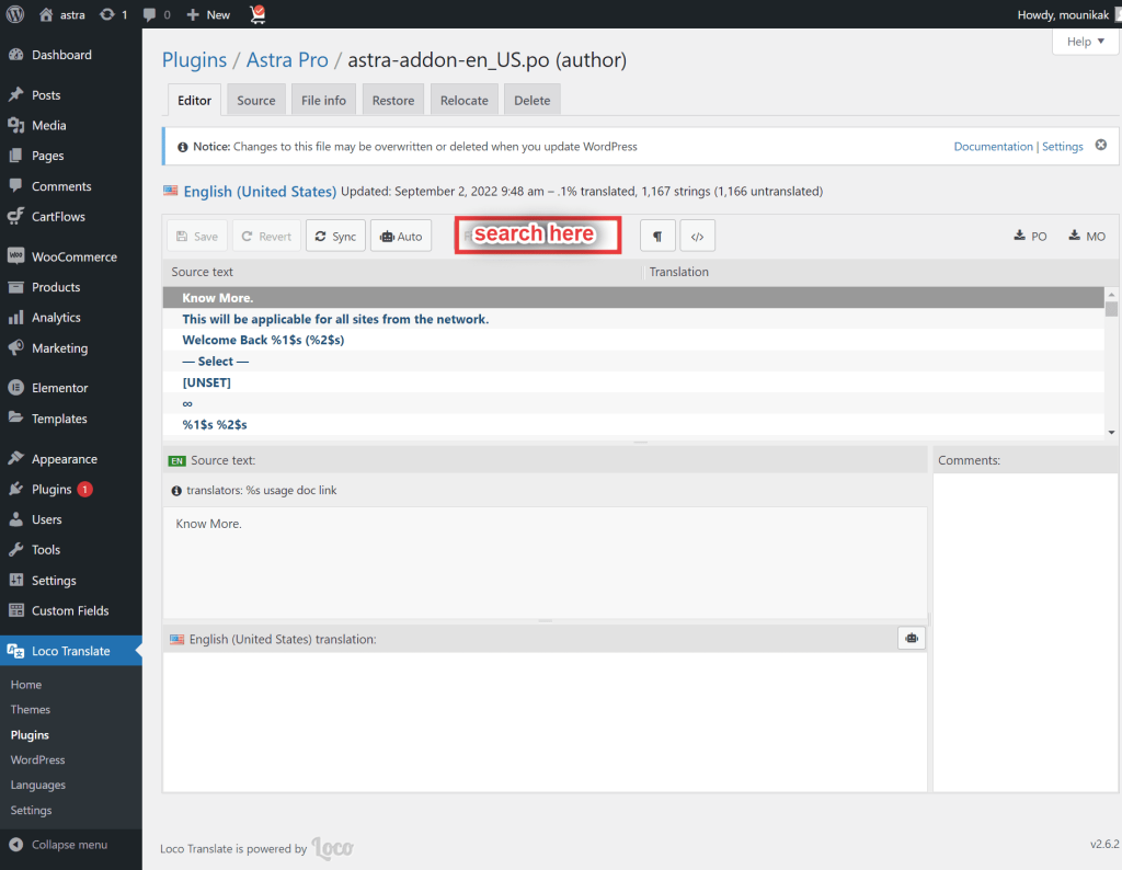How to translate the WooCommerce string? String6 1024x794