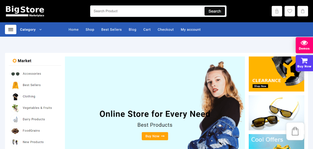 40 Best Free WordPress eCommerce Themes – Online Stores Made Easy! Big store demo
