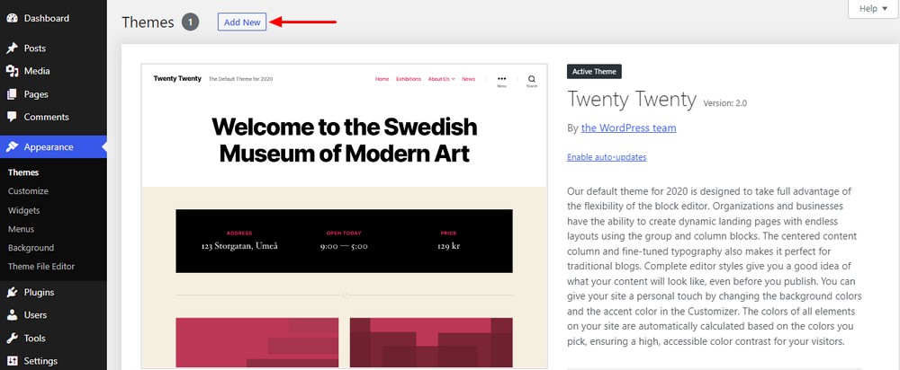 How To Create a Law Firm Website With WordPress (Step by Step Guide) Add New theme