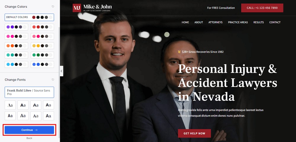 How To Create a Law Firm Website With WordPress (Step by Step Guide) Click Continue button
