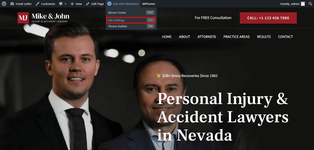 How To Create a Law Firm Website With WordPress (Step by Step Guide) Click site setting
