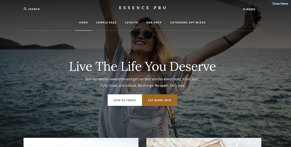 35 Best WordPress Photography Themes for Photographers (Most Are Free) Essence Pro theme