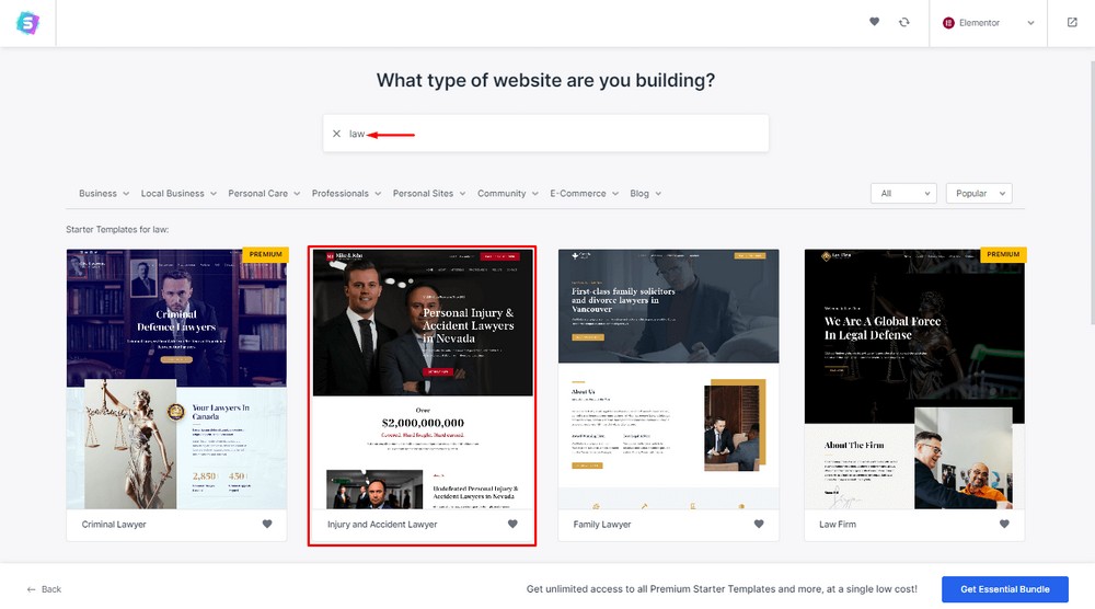 How To Create a Law Firm Website With WordPress (Step by Step Guide) Select law firm website template