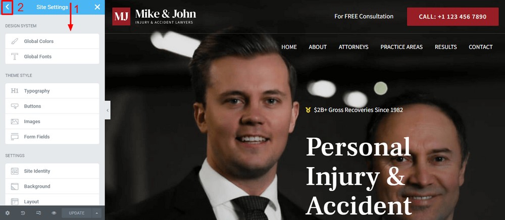 How To Create a Law Firm Website With WordPress (Step by Step Guide) Site settings options