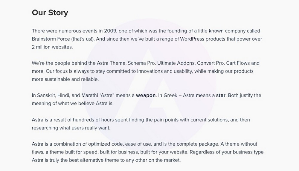 19 Questions To Ask a Web Design Client Before You Accept the Brief The story of Astra from our About page