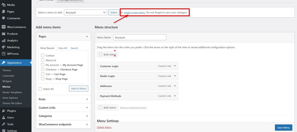 27 Essential Things to Do After WordPress Installation – Simple but Necessary! create new menu in wordpress