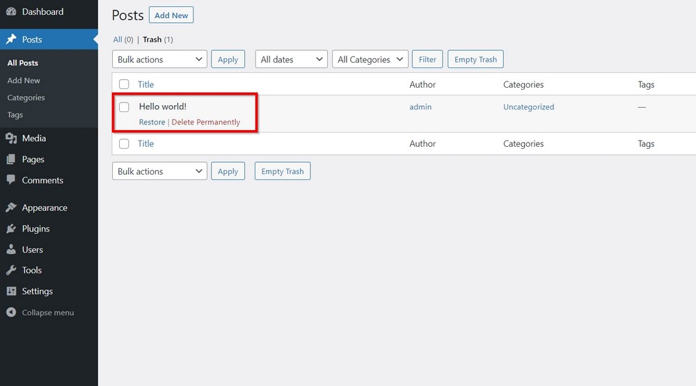 27 Essential Things to Do After WordPress Installation – Simple but Necessary! delete post permanently