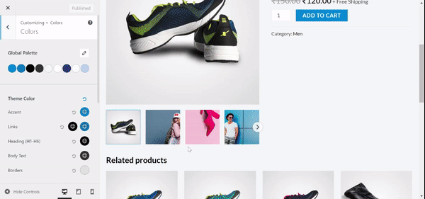 How to use the color palette of the Astra theme Global Color Palette
