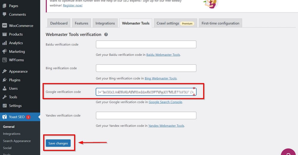 27 Essential Things to Do After WordPress Installation – Simple but Necessary! google verification code yoast