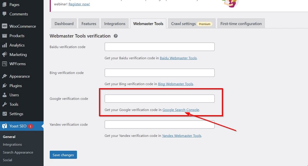 27 Essential Things to Do After WordPress Installation – Simple but Necessary! google verification code yoast