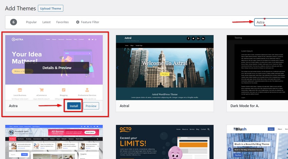 How To Create a Travel Website With WordPress in Just 5 Steps install astra to build a travel website