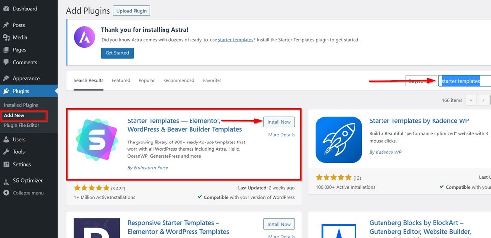 How To Create an Online Magazine Website With WordPress install starter templates plugin