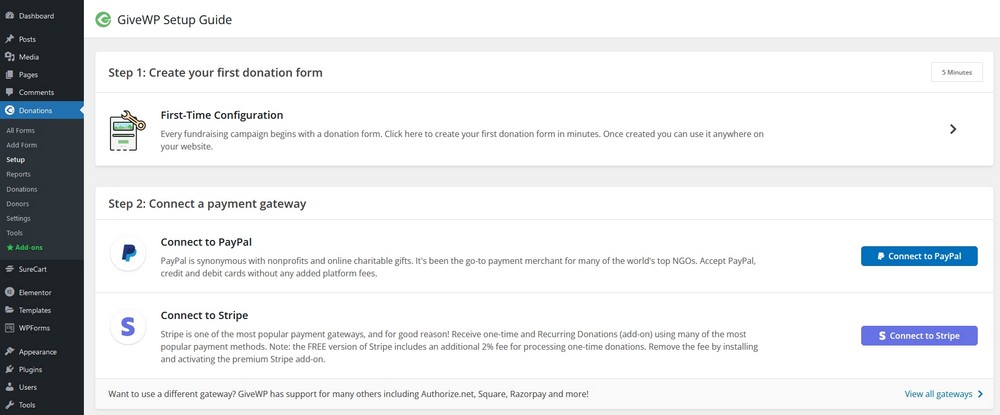 How To Create a Nonprofit Website Using WordPress and Free Templates Select First-Time Configuration