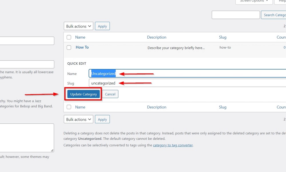 27 Essential Things to Do After WordPress Installation – Simple but Necessary! update existing category