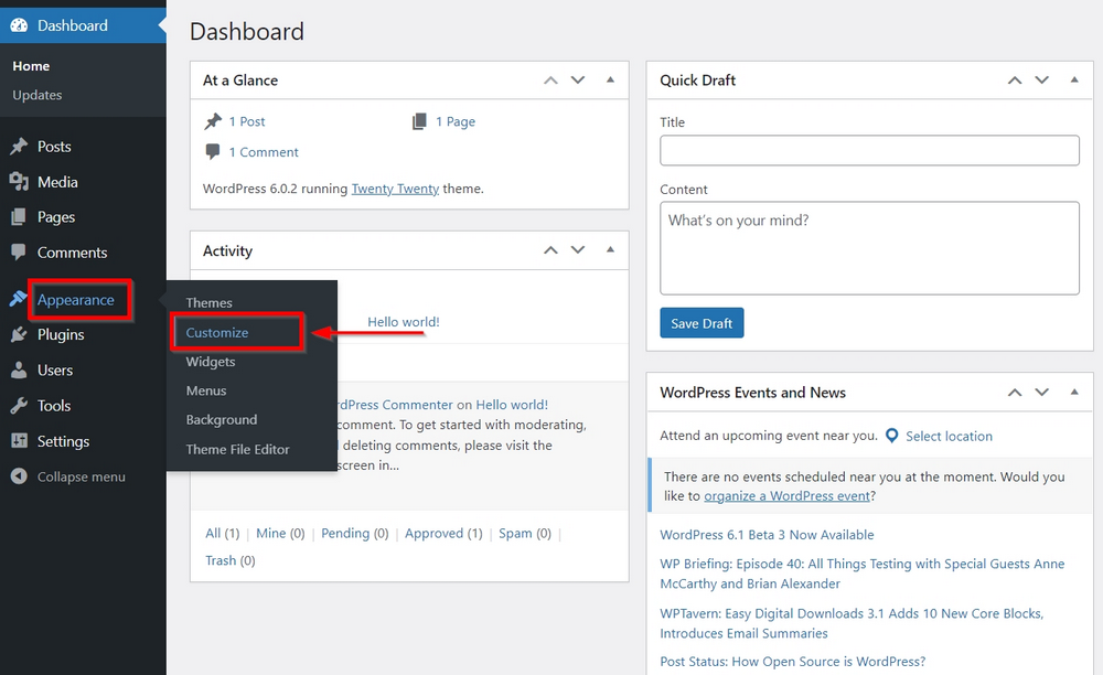 27 Essential Things to Do After WordPress Installation – Simple but Necessary! wordpress appearance customize