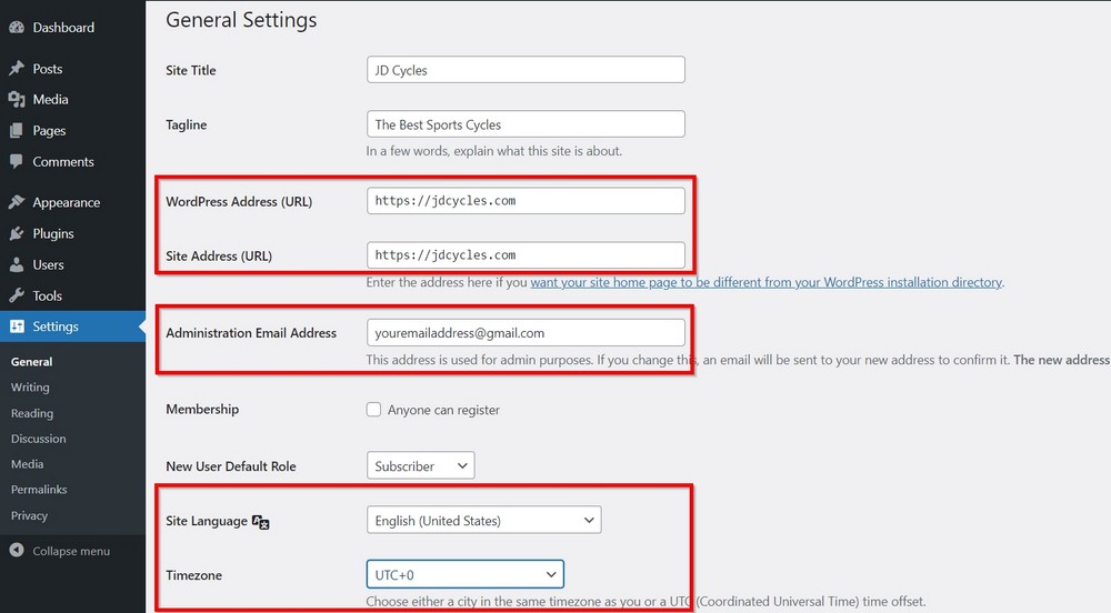 27 Essential Things to Do After WordPress Installation – Simple but Necessary! wordpress general settings