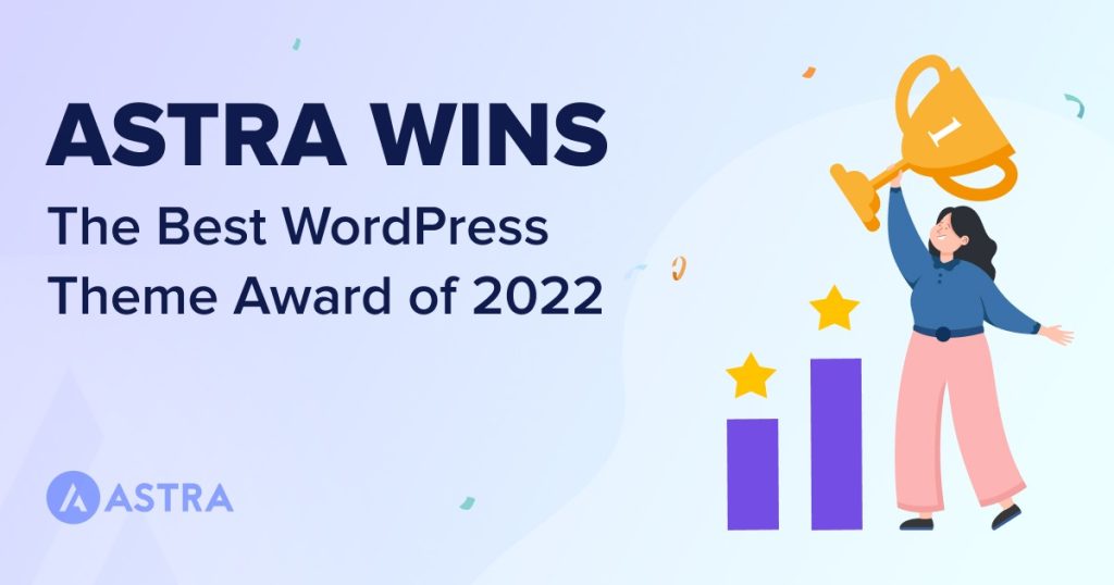 Astra voted the best WordPress theme for 2022! Astra 2022 award