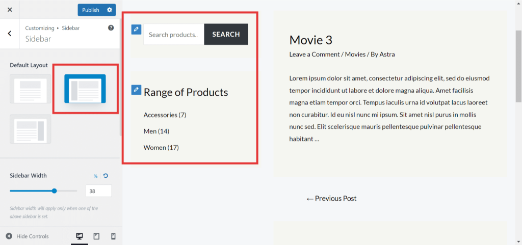 How To Manage Sidebars in Free Astra Theme Left Sidebar 1024x481