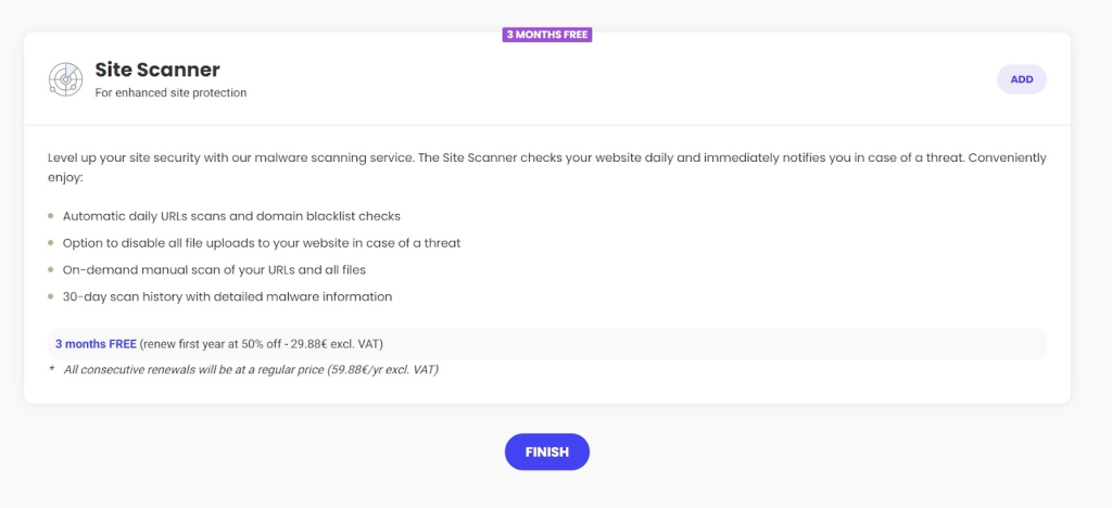 Select Optional Sitescanner After Choosing WordPress On SiteGround 1024x468
