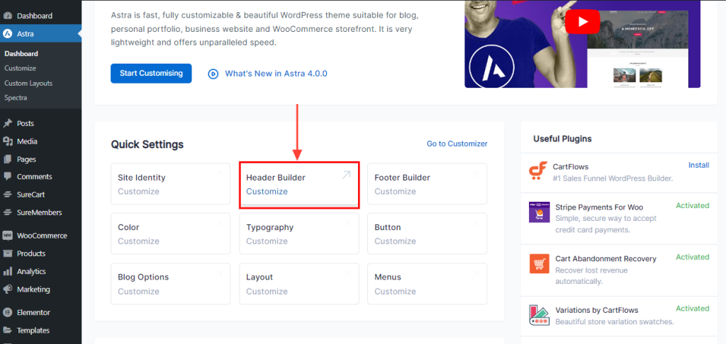 How To Create a Header With Astra Header Builder Astra Header Builder