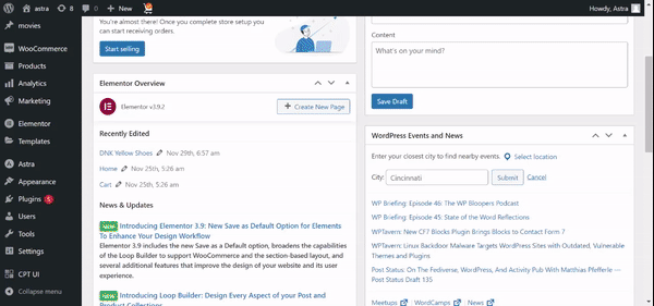 How to Replicate the Astra Screenshot? Starter Template