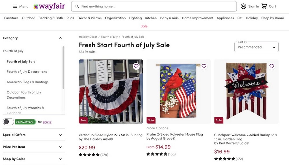 16 Seasonal Marketing Campaign Ideas and Examples Wayfair - Fourth of July