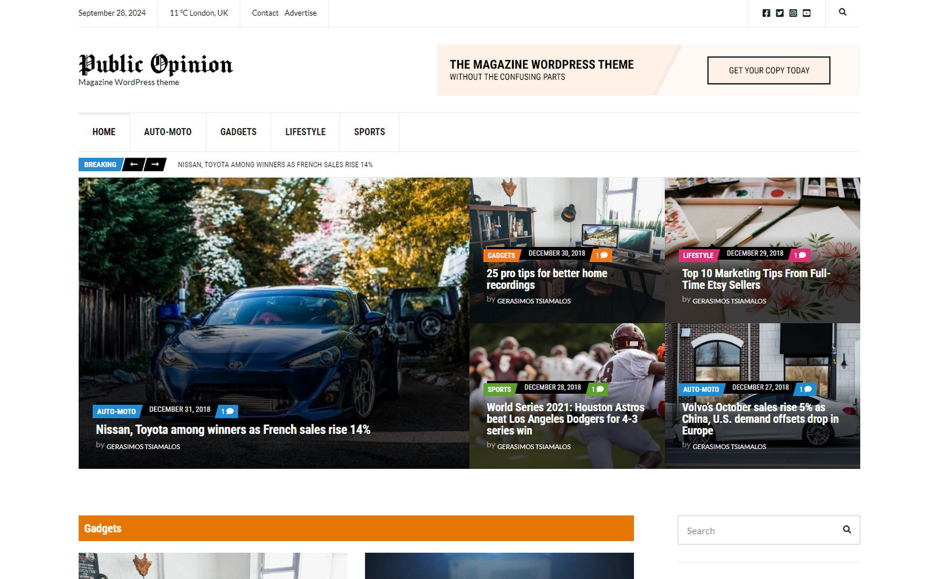 Say It With Style: 31 Stunning WordPress Magazine Themes public-opinion-wordpress-magazine-theme