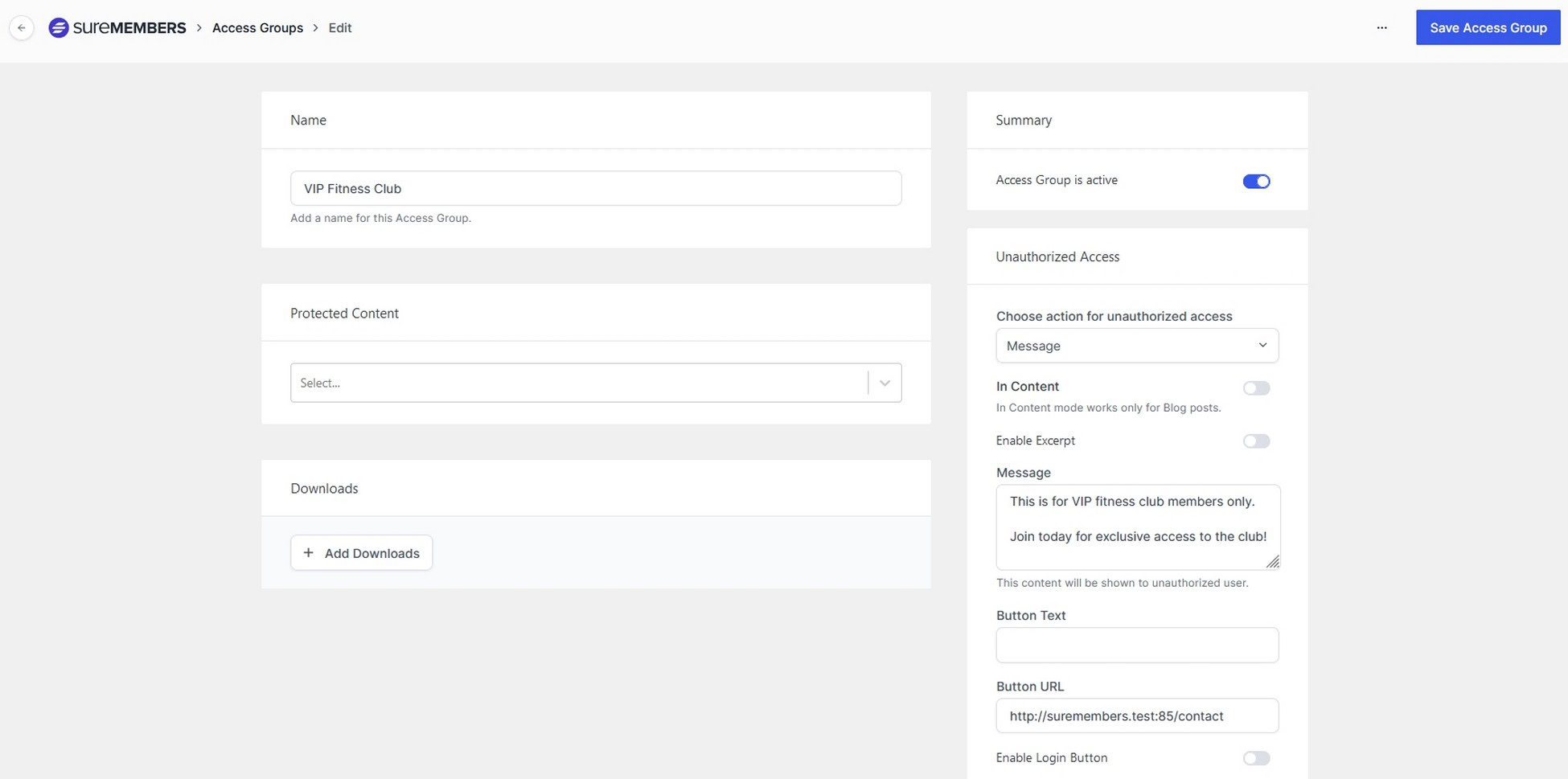 SureMembers Review: A Sure Thing For Member Websites? VIP Fitness Club access group