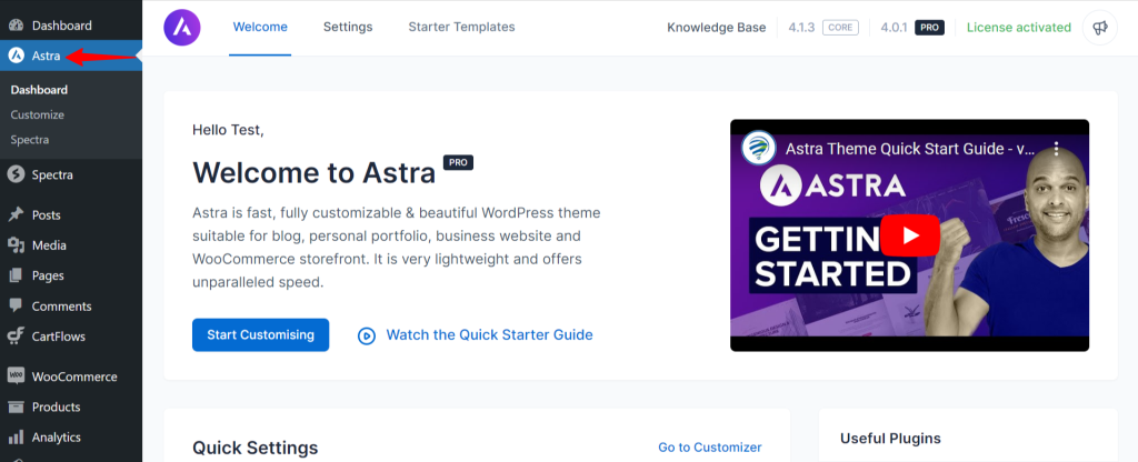 This Is Your Customizer Astra Dashboard 1024x416