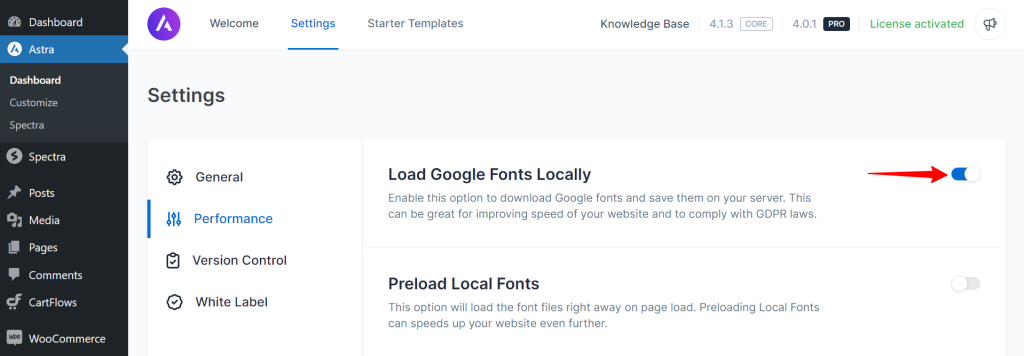 How to improve the CLS score with the Astra theme Load Google Fonts 1024x356