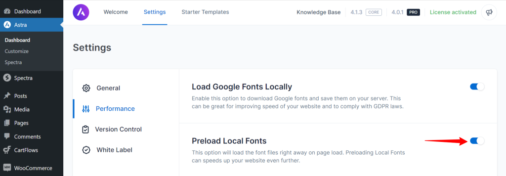 How to improve the CLS score with the Astra theme Preload Google Fonts 1024x356