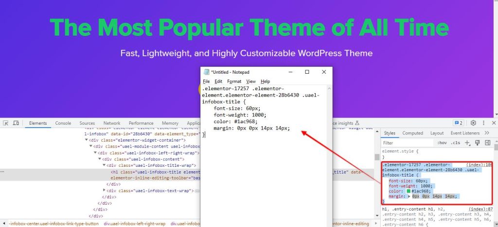 How to Create Custom CSS using Inspect Element Tool? Inspect-Element-modifying-css-copying-the-code