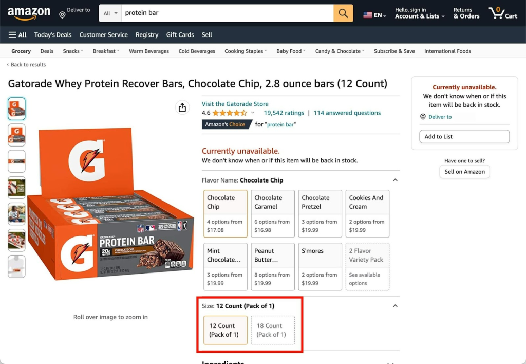 WooCommerce Product Variations: Your Complete Guide To Variable Products sizes of protein bar