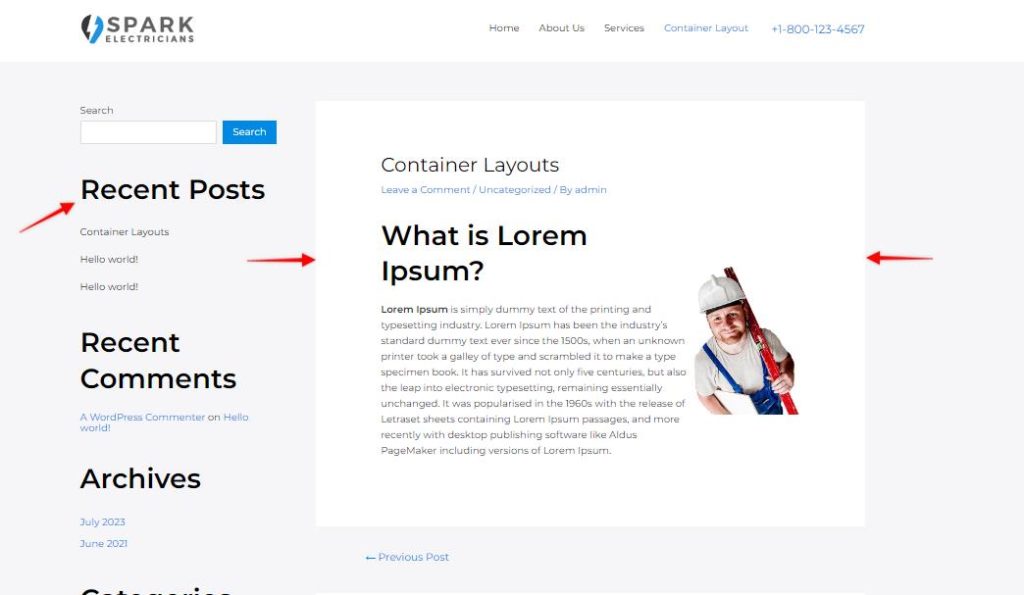 Astra Theme Container Layouts Ast-combiing-container-sidebar-slide