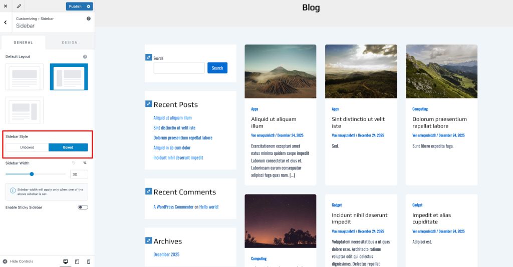 Understanding Sidebar Style in Astra Theme: Customizing Your Sidebar's Look Ast-Sidebar-Settings
