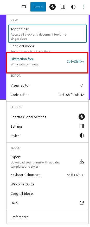 WordPress 6.3 is coming soon – Everything you need to know Distraction free mode