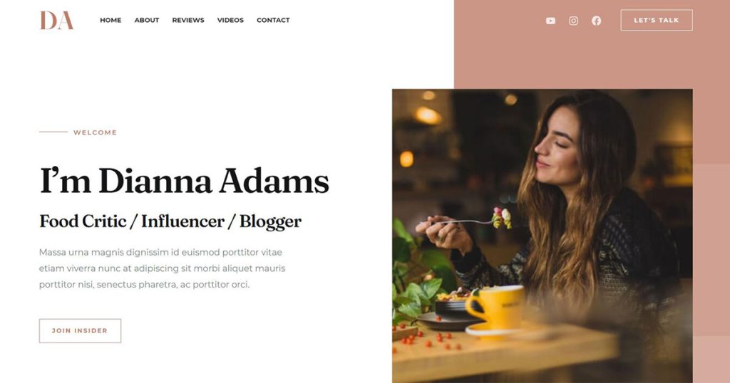 26 Best WordPress Video Themes: For Vlogs, YouTubers and Videographers Food Blogger Social Image 1024x538