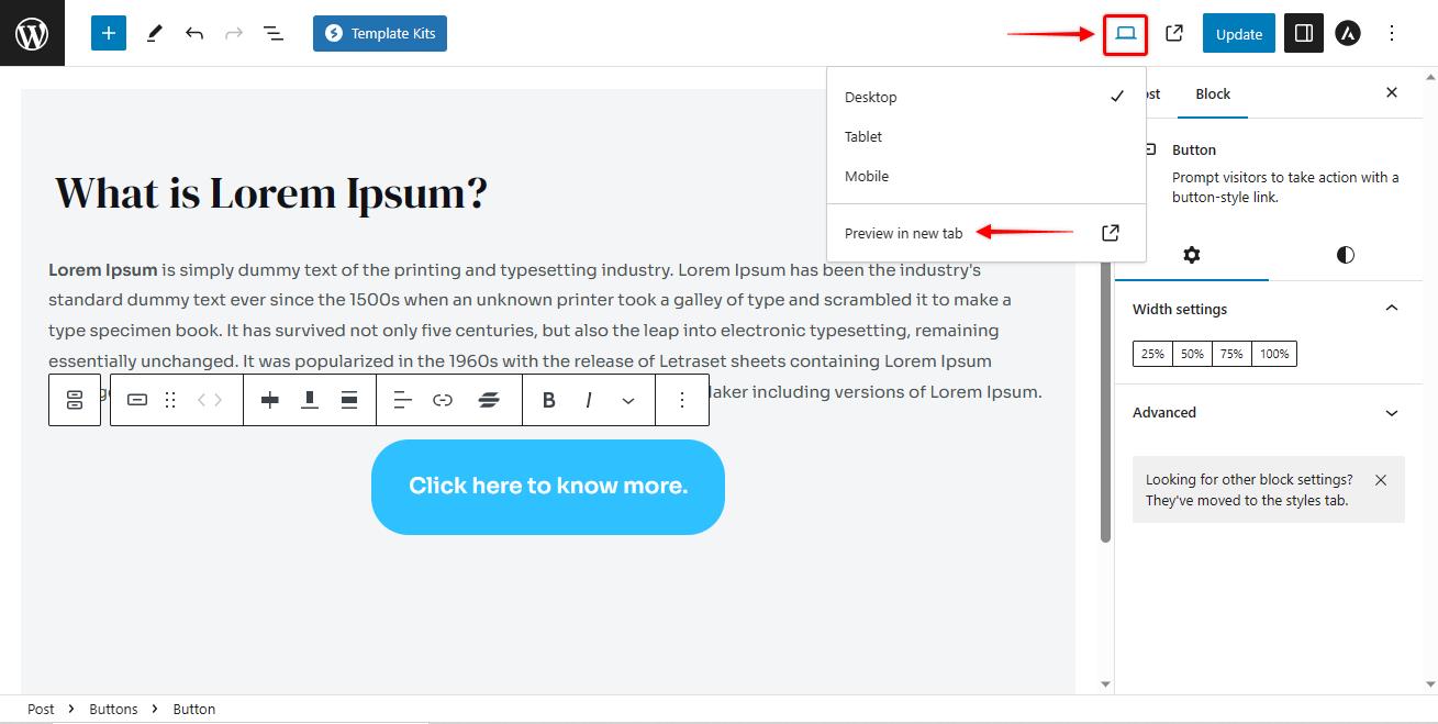 How to Customize Button in Gutenberg Editor preview
