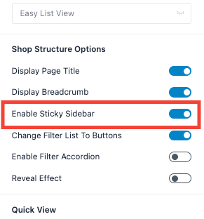 Sticky Sidebar sticky sidebar WooCommerce
