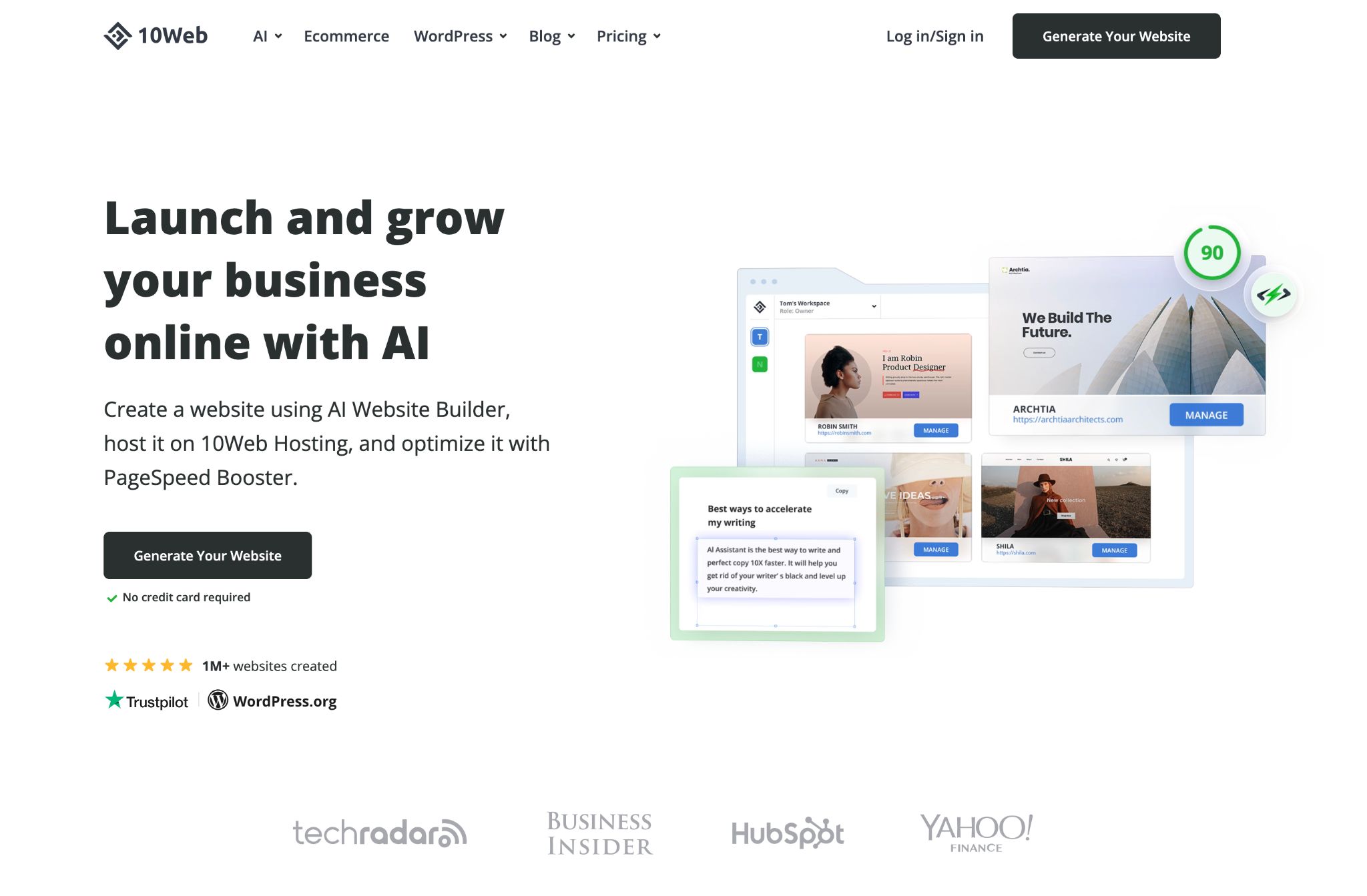 12 Best AI Website Builders To Unlock Your Creativity 10web website builder
