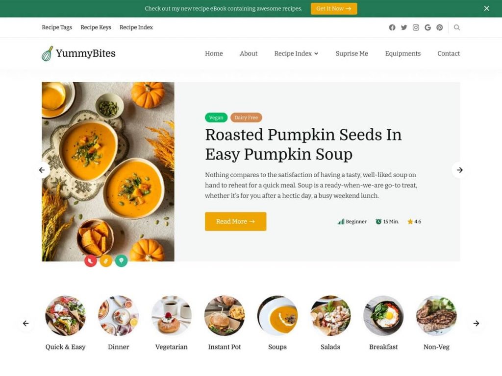 YummyBites Pro WordPress Theme Banner
